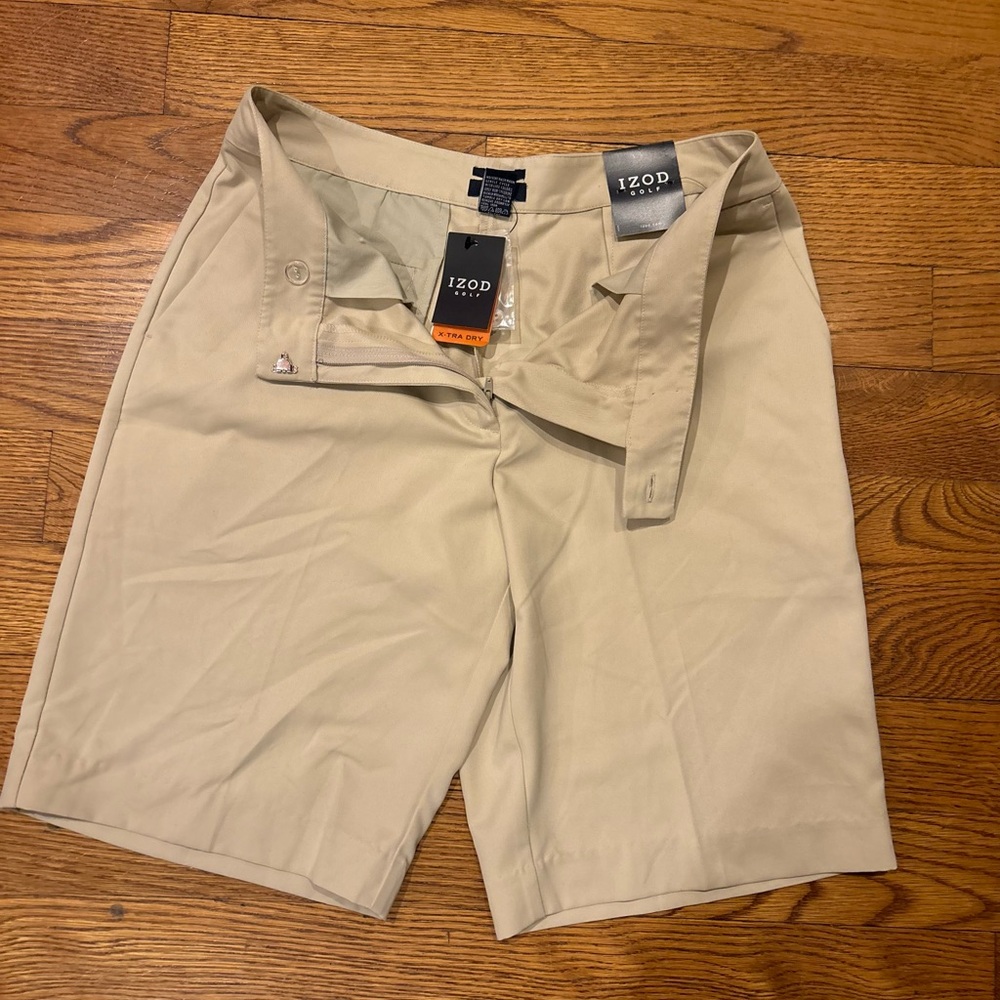 Izod Women's Tan Golf Athletic Shorts Size 8 NWT